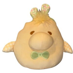 Squishmallows Peanuts Woodstock Yellow w/Grn BowTie Plaid Wings & bunny ears S8